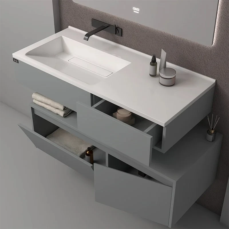 ست کابینت و روشویی آلکا مدل  4010 به همراه آینه بک لایت