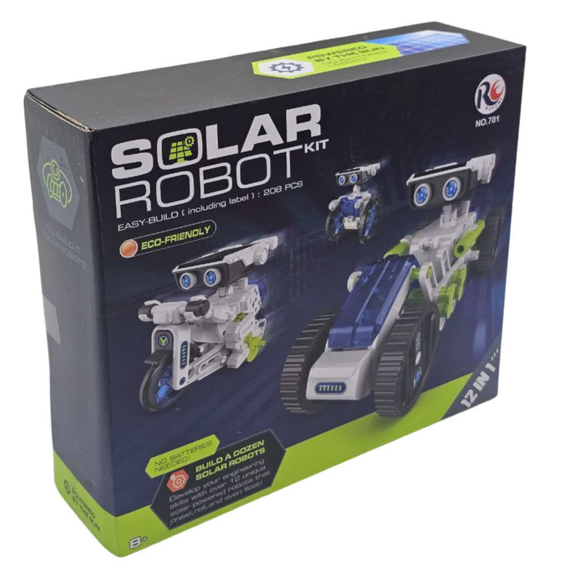 کیت ربات ساختنی ناب سل مدل سولار خورشیدی 12 کاره SOLAR ROBOT KIT 12IN1 با قابلیت حرکت و چرخش