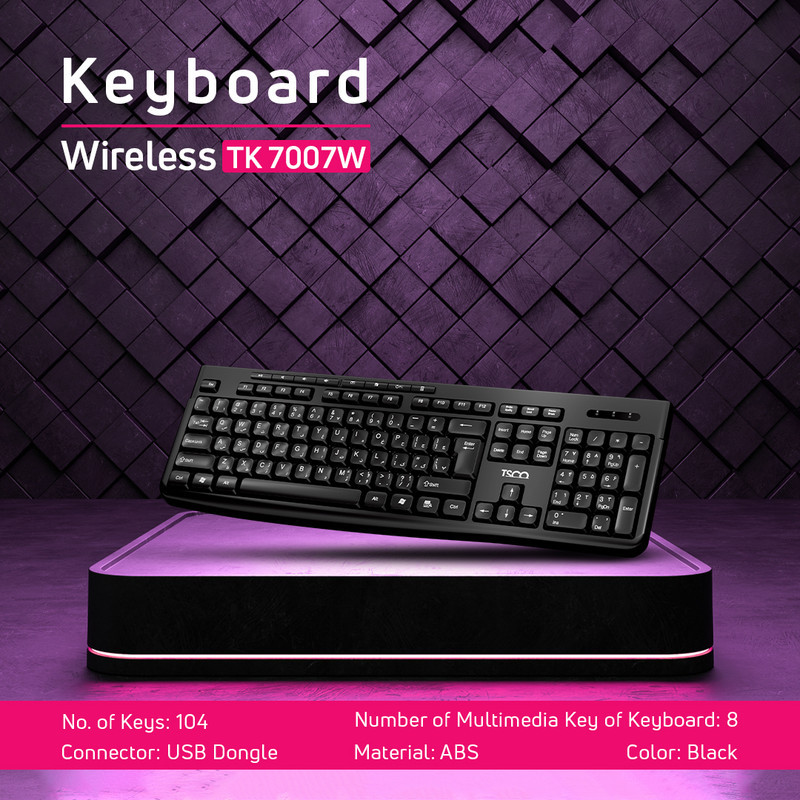 کیبورد بی سیم تسکو مدل TK 7007W