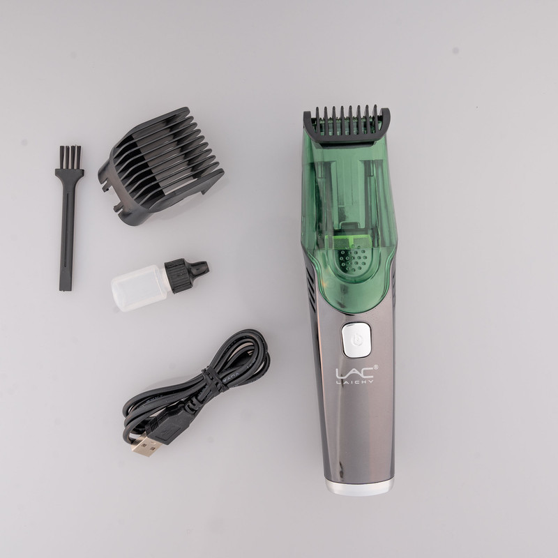 ماشین اصلاح موی صورت شارژی لاک لایچی مدل L-9892 با سیستم وکیوم جمع‌آوری مو، دو سرعت قابل تنظیم، تیغه استیل ضد زنگ، ضد آب با استاندارد IPX6، شانه قابل تنظیم 1 تا 20 میلی‌متر، باتری 1400 میلی‌آمپر ساعت با شارژ USB و قفل سفری