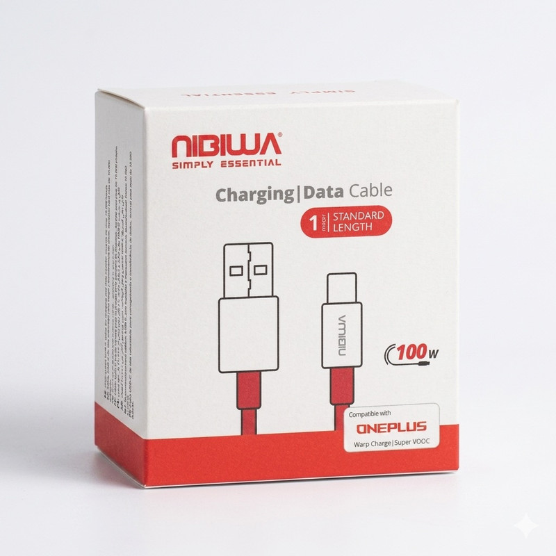 کابل تبدیل USB به USB-C نیبیوا مدل SuperVooc-SuperDart-OneP به طول 1 متر