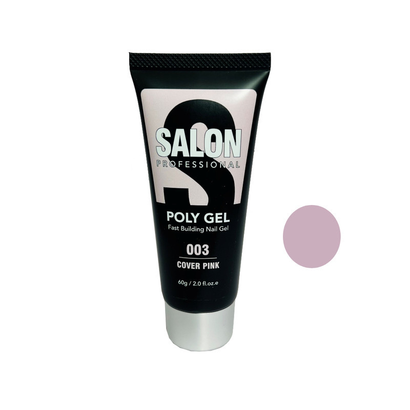 پلی ژل کاشت ناخن سالن مدل 003 وزن 60 گرم رنگ صورتی