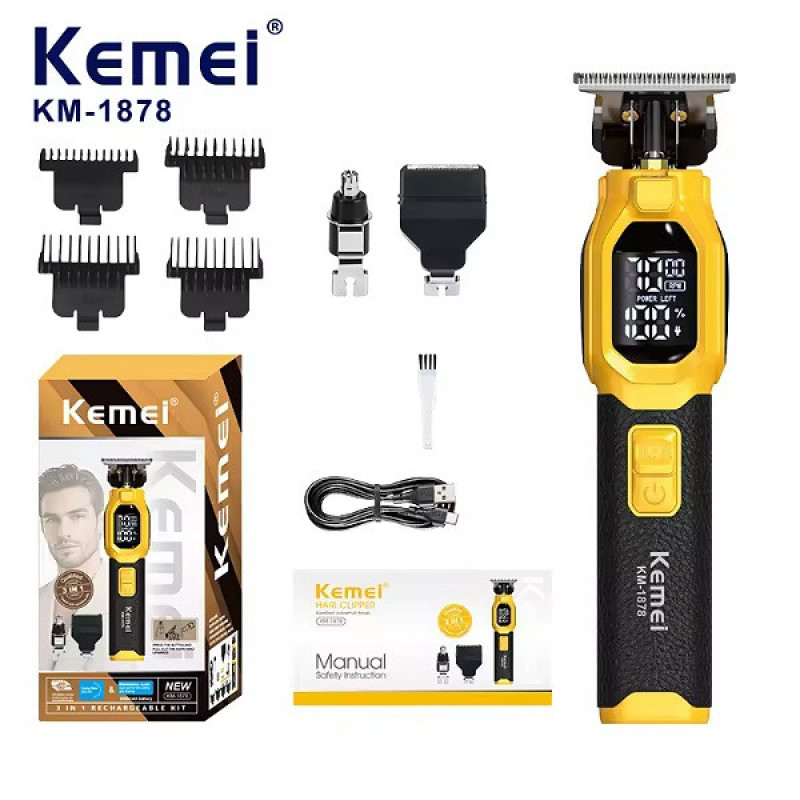 ماشین اصلاح موی سر و صورت شارژی کیمی مدل KM-1878 3in1