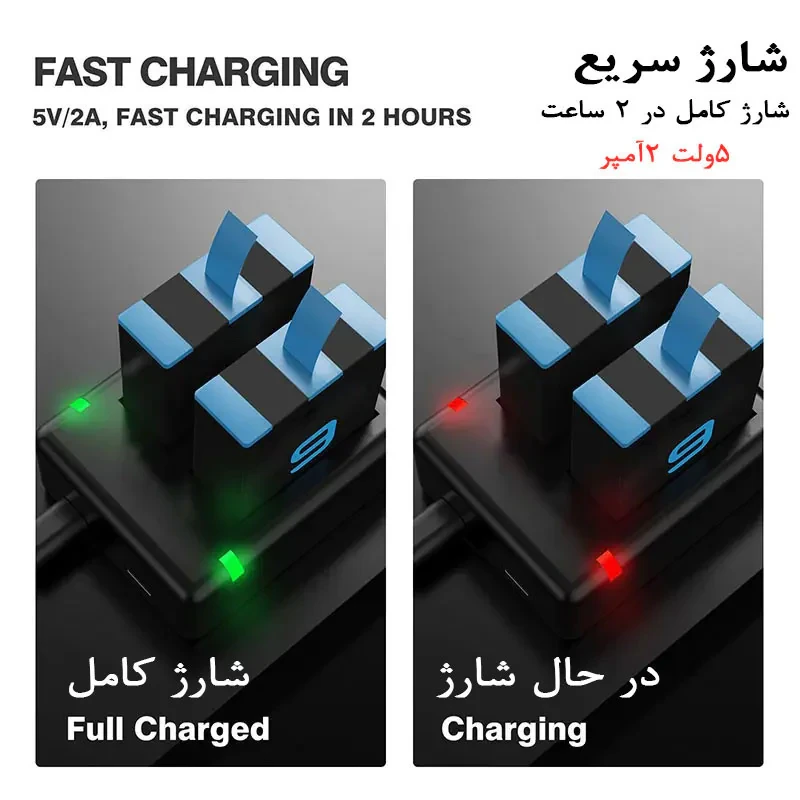 شارژر باتری مدل fast مناسب برای دوربین گوپرو Hero 91011