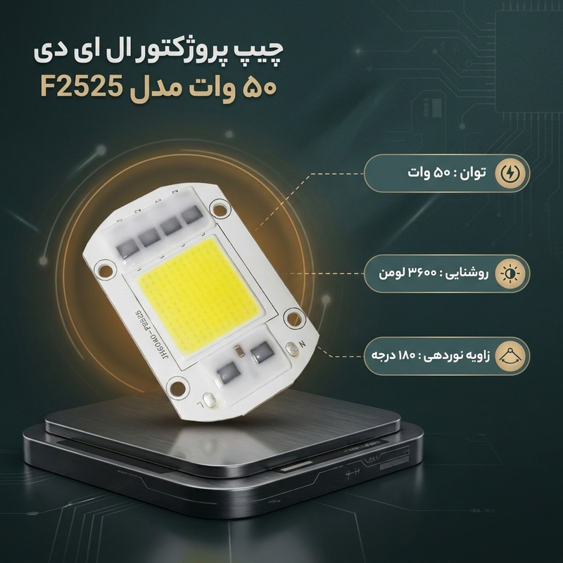 چیپ پروژکتور ال ای دی ۵۰ وات مدل F2525