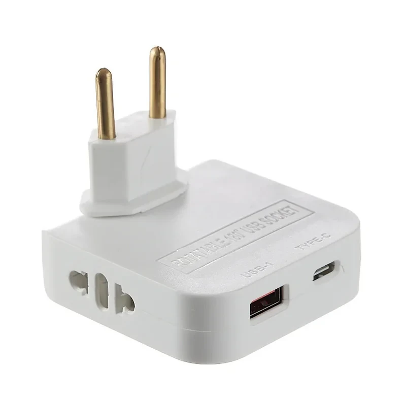 چندراهی برق مدل تاشو 4in1 W USB & type c