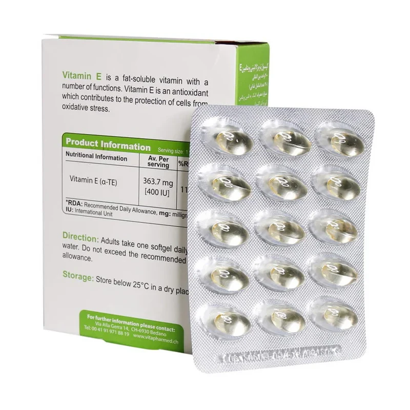 کپسول نرم ژلاتینی ویتامین E 400 واحد ویوا تیون بسته 30 عددی
