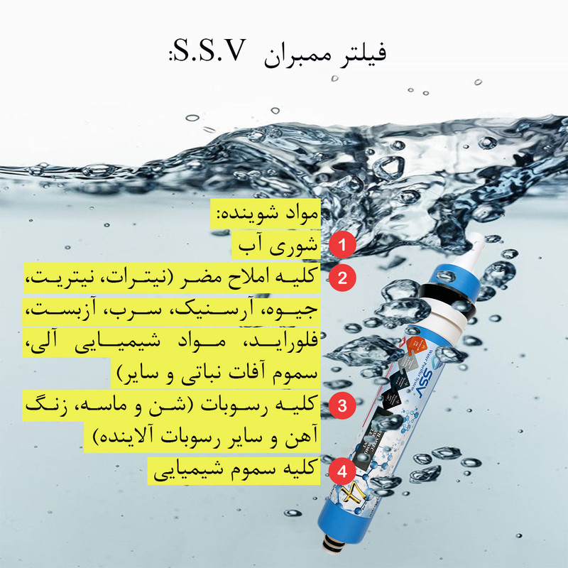 فیلتر دستگاه تصفیه آب اس اس وی مدل Membrane 13 L