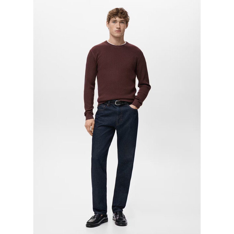 پلیور یقه گرد مردانه مانگو مدل REGULAR FIT COTTON