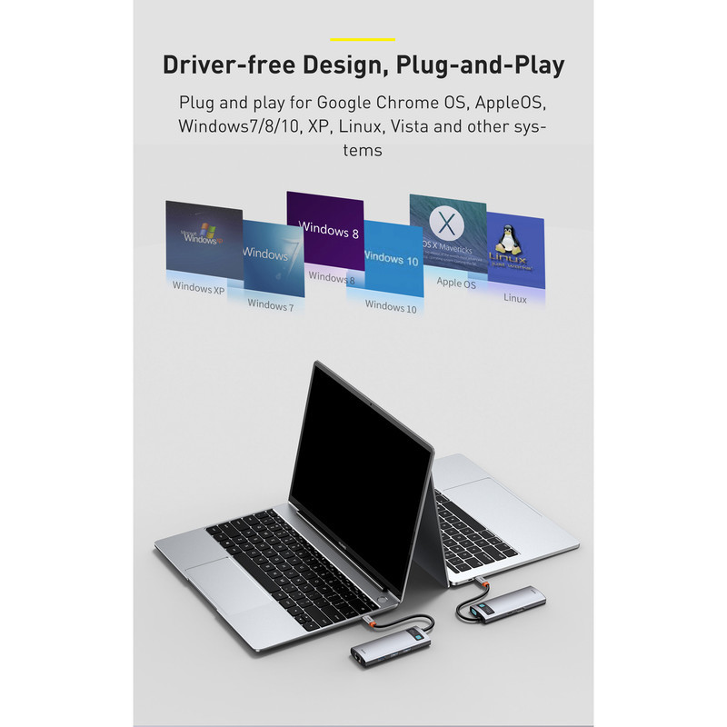 هاب 8 پورت USB-C باسئوس مدل CAHUB-CV0G