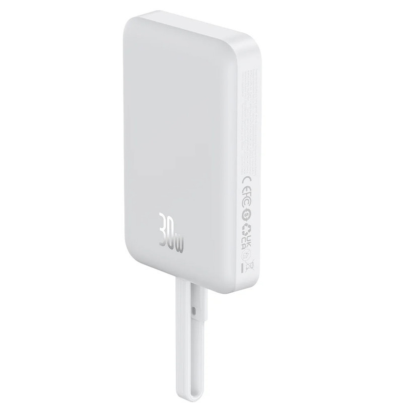 پاوربانک بی‌سیم 30 وات باسئوس مدل Magnetic Mini ظرفیت 10000 میلی آمپر ساعت