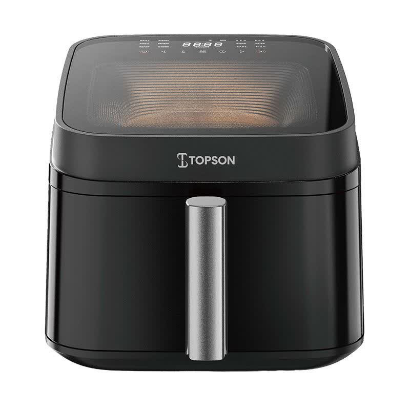 سرخ‌کن هواپز 6 لیتری تاپسون AF-T1065 با توان 1700 وات، دمای 80 تا 200 درجه، تایمر 60 دقیقه‌ای، بیش از 7 برنامه پخت و شست‌وشوی اقلام جانبی در ماشین ظرفشویی