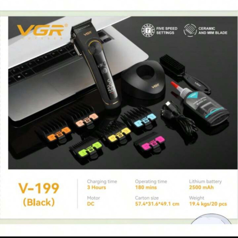 ماشین اصلاح موی سر و صورت شارژی وی جی ار مدل V-199