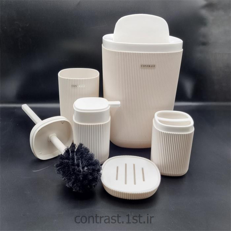 ست سرویس بهداشتی 5 پارچه کنتراست مدل روما خطی کد TP119