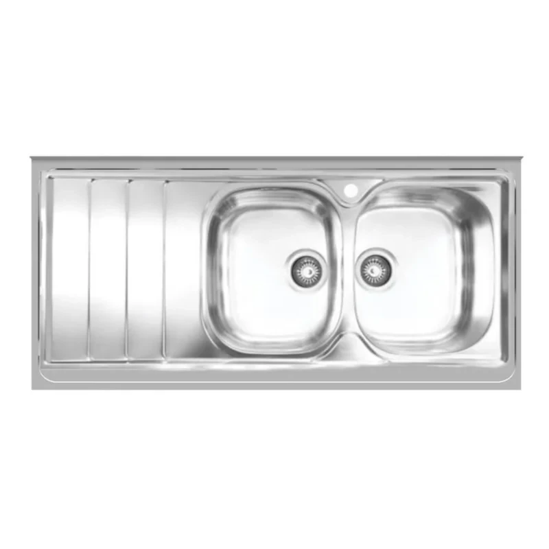 سینک ظرفشویی استیل روکار دو لگنه اخوان مدل NEW 148-A