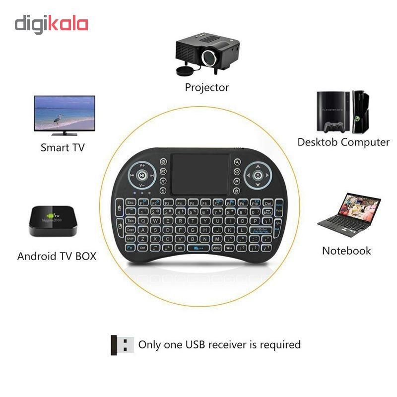 مینی کیبورد بی سیم کد 1020001125، سوییچ ممبران، Portable، نورپردازی LED RGB