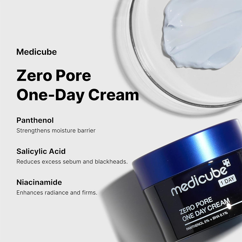کرم مرطوب کننده صورت مدیکیوب مدل zero pore مناسب برای انواع پوست حجم 50 میلی لیتر
