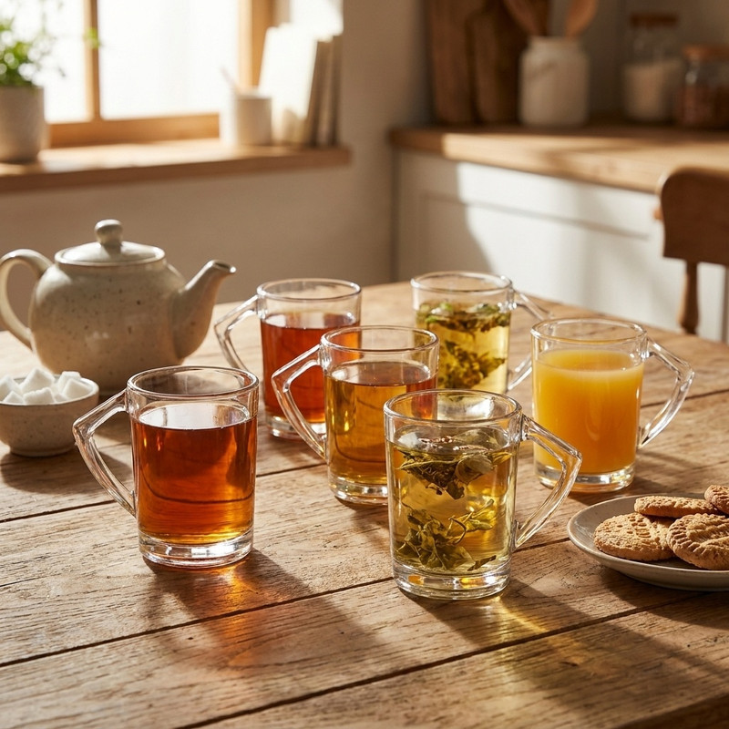 لیوان شیشه اصفهان مدل نیلوفر کد 440 بسته 6 عددی