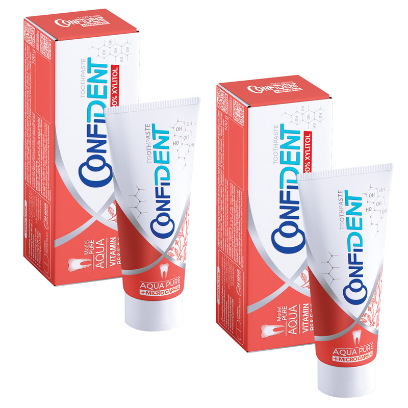 خمیر دندان ژله ای کانفیدنت مدل Aqua Pure حجم 100 گرم مجموعه 2 عددی