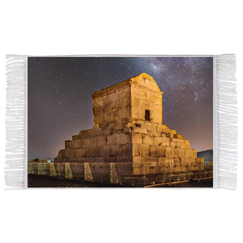 فرش ماشینی دیوارکوب مدل m3010 طرح آرامگاه کوروش بزرگ در پاسارگاد