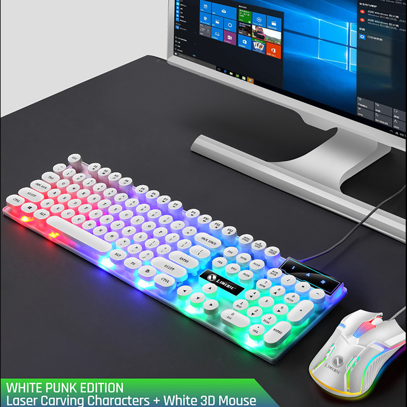 کیبورد و ماوس گیمینگ لایماید مدل NEW GAMING-GTX300، سوییچ ممبران، Full-Size، نورپردازی LED RGB