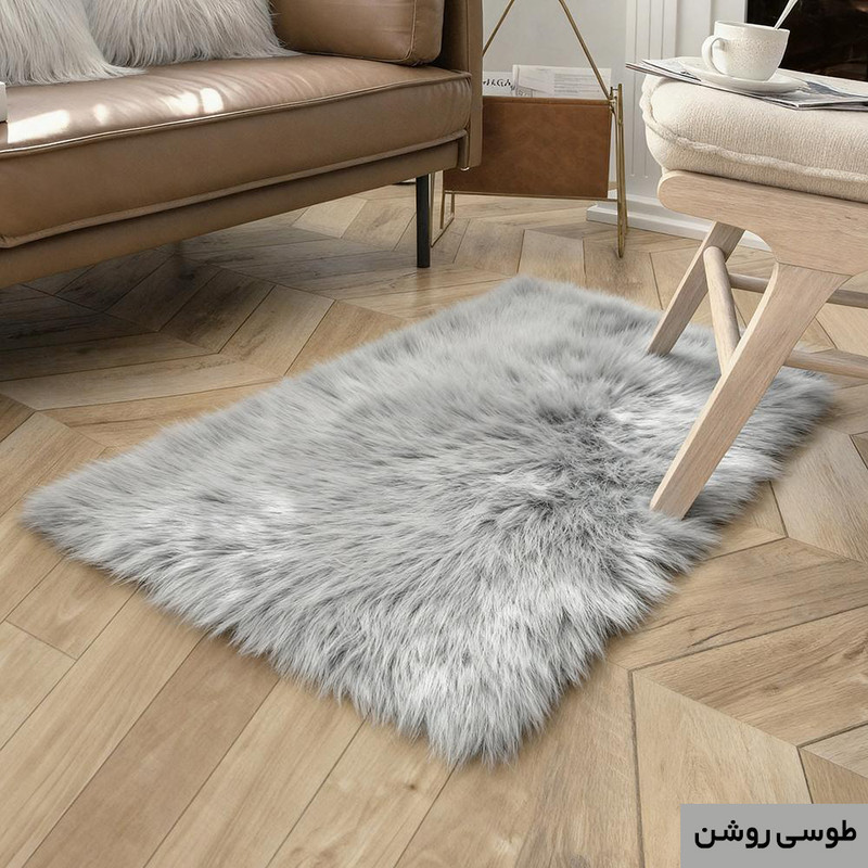 پادری وینوما مدل خز پُرز بلند لوکس سایز 70x45 سانتی‌متر مناسب برای فضای داخلی