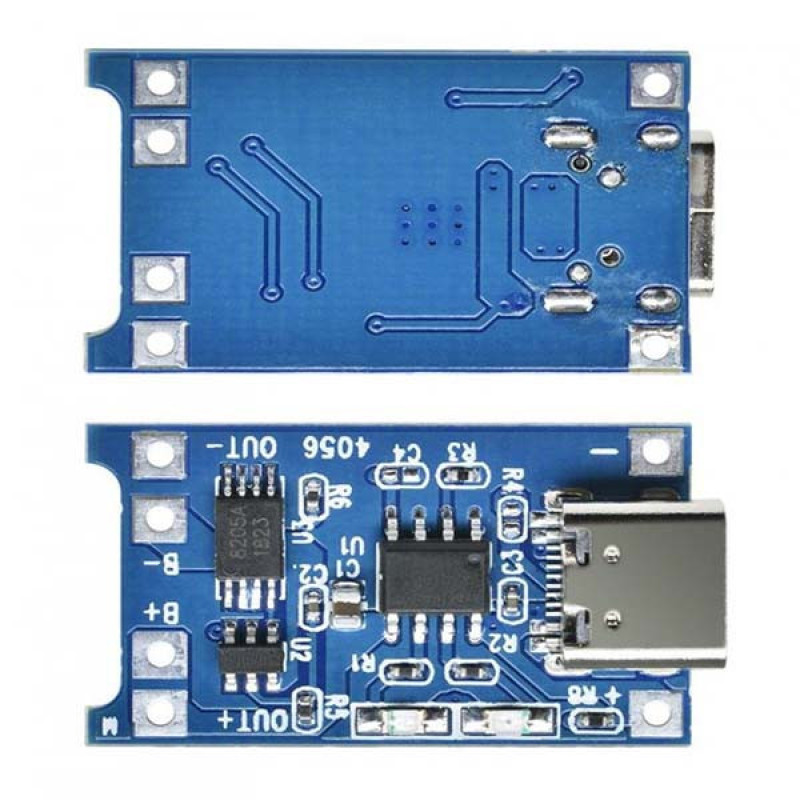 ماژول شارژ باتری لیتیومی مدل TP-4056TYPEC بسته 4 عددی