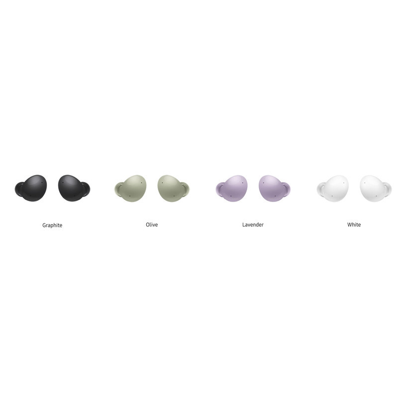 هدفون بلوتوثی سامسونگ مدل Galaxy Buds 2 با نویز کنسلینگ فعال (ANC)، درگاه شارژ USB Type-C، دارای میکروفون داخلی و دو میکروفون خارجی، مقاوم در برابر رطوبت و عرق