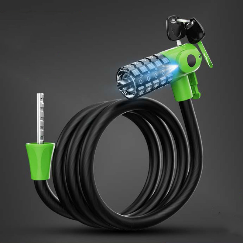قفل دوچرخه مدل دوگانه چراغ دار کد Dual-Lock-LED