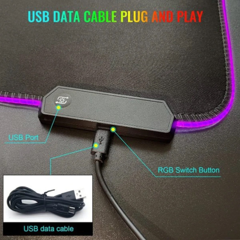 ماوس پد گیمینگ مدل RGB کد GMS_WT_5