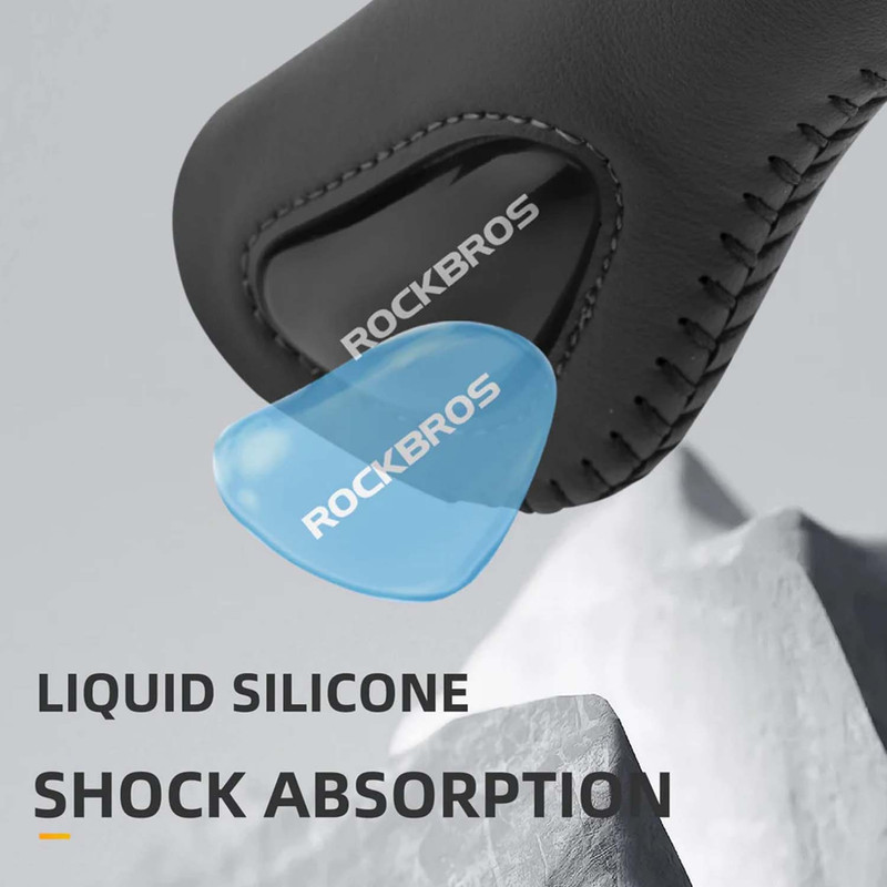 گریپ دسته دوچرخه راک براس مدل چرمی کد 2059 بسته 2 عددی
