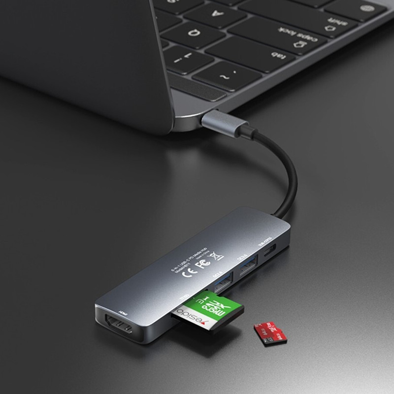 هاب 6 پورت USB-C مدل HDTV4K