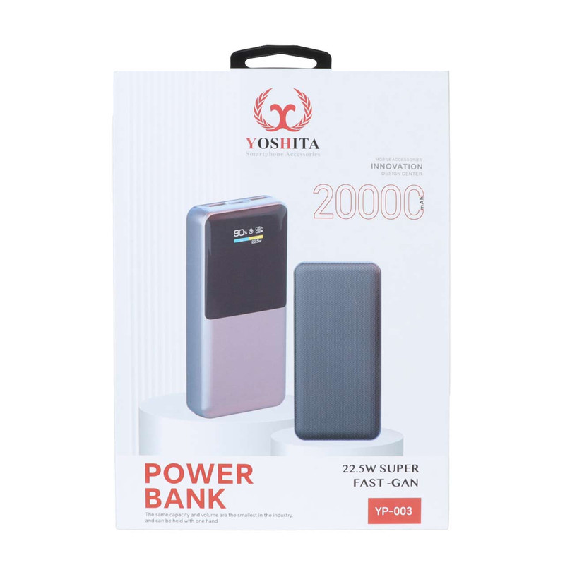 پاوربانک 22.5 وات یوشیتا مدل YP-003 ظرفیت 20000 میلی آمپر ساعت