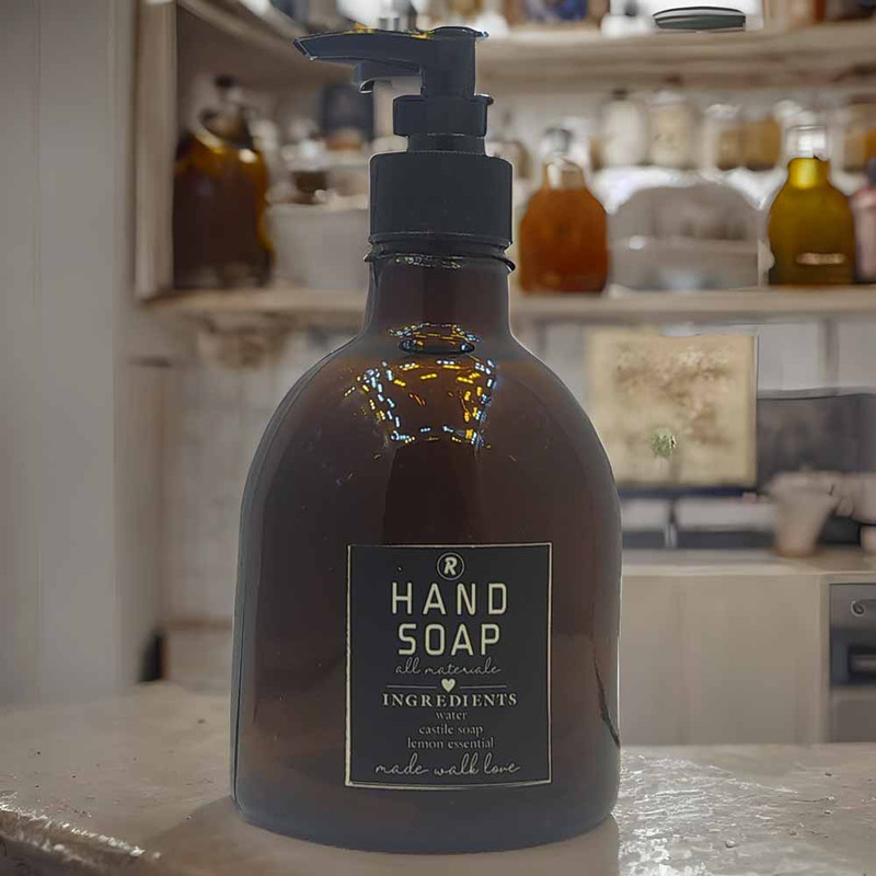 مخزن مایع دستشویی مدل لیبل‌ دار hand