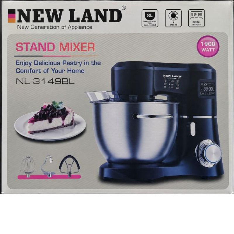 همزن کاسه‌دار 8 لیتری نیولند مدل NL_3149BL