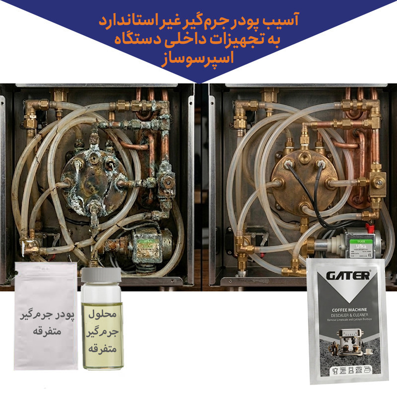 پودر جرمگیر و رسوب زدا اسپرسوساز خانگی گتر مدل دو قلو TwinClean 2X