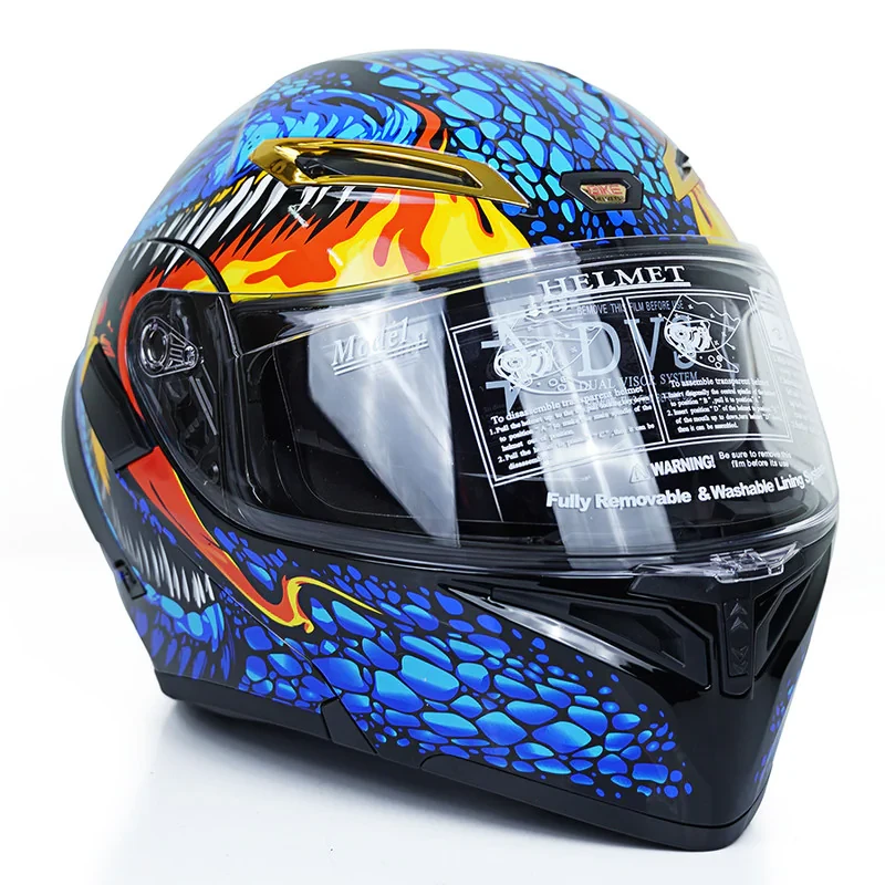 کلاه کاسکت فک متحرک کایک مدل 772 طرح Blue Warcarft