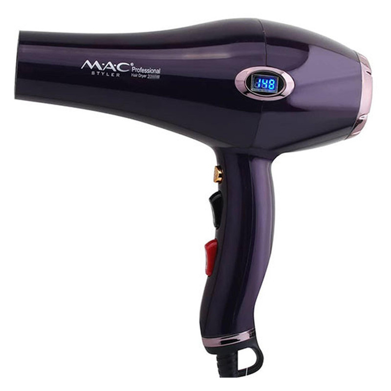 سشوار حرفه‌ای 2500 وات مک استایلر مدل MC-6685A، موتور AC، وزن 800 گرم، المنت سرامیک، دارای سری دیسپانسر، متمرکز‌کننده باریک، متمرکز‌کننده پهن با ویژگی صاف‌کنندگی، حجم‌دهندگی، با قابلیت باد سرد، فناوری تولید یون