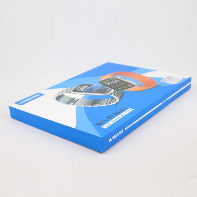 ساعت هوشمند مدل WS-83 MAX دارای قابلیت های کنترل موسیقی ، شمارنده ضربان قلب ، گام شمار ، قابلیت مکالمه از طریق بلوتوث ، به همراه ایرپاد ، بند سیلیکونی و فلزی