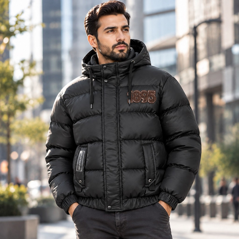 کاپشن مردانه مدل چرم سیلیکونی کد Da-Km-Az-1895-M-1007