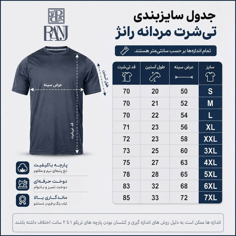 تی‌شرت آستین کوتاه مردانه رانژ مدل 25RA28D09M-2818-01