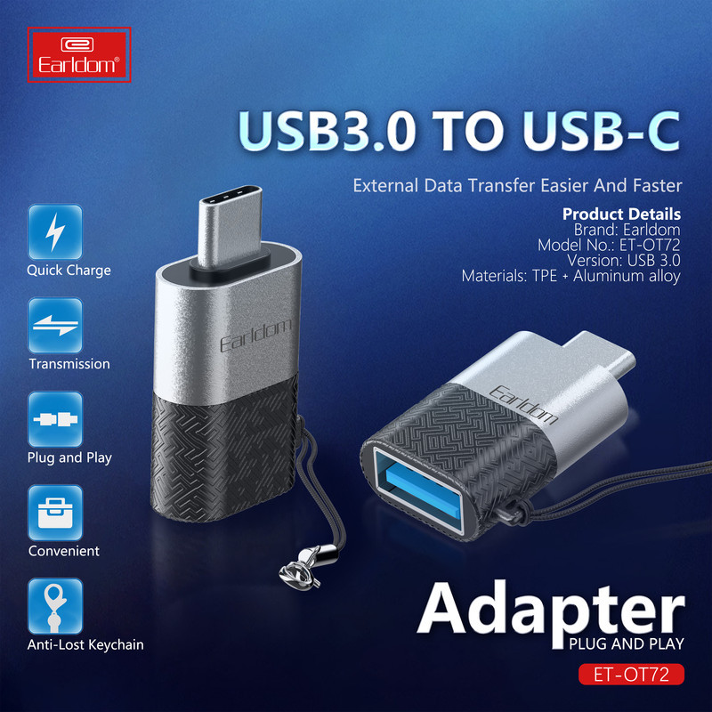 مبدل OTG USB3 به USB-C ارلدام مدل OT72