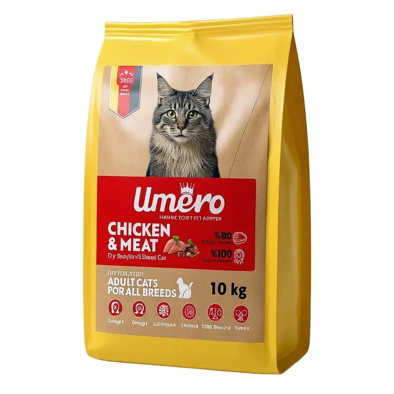 غذا خشک گربه بالغ اومرو مدل سوپر پریمیوم با طعم مرغ و گوشت وزن 10 کیلوگرم