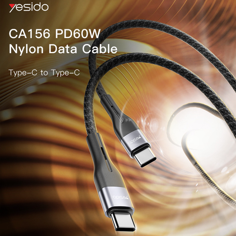 کابل USB-C یسیدو مدل DUAL TYPE-C CA156 60W طول 1 متر