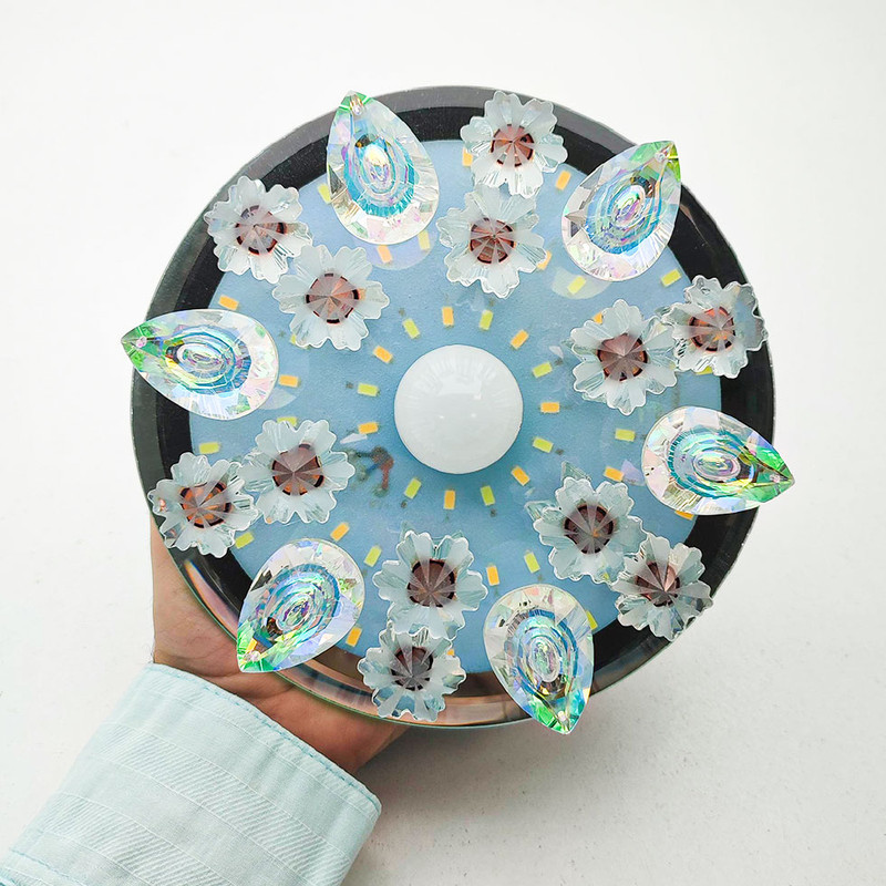 چراغ هالوژن زد اف آر مدل کریستالی سه حالته کد 6881