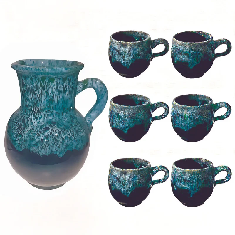سرویس پارچ و لیوان 7 پارچه مدل شره ای