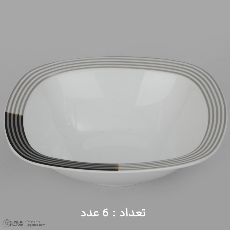 سرویس غذاخوری 27 پارچه چینی زرین ایران سری کواترو مدل وگاس اوریت درجه یک