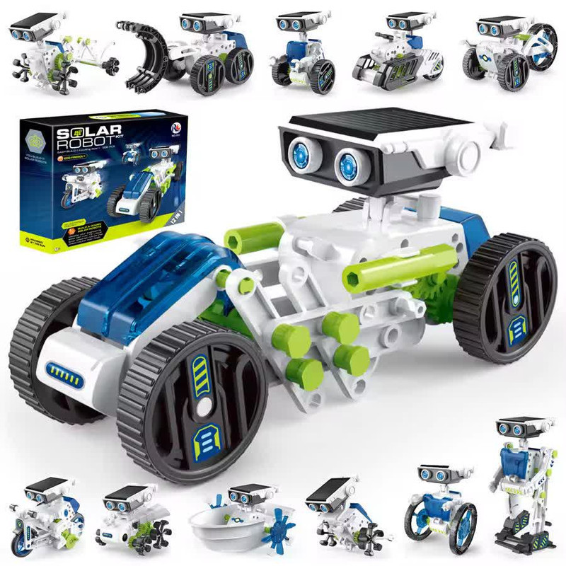 کیت ربات ساختنی ناب سل مدل سولار خورشیدی 12 کاره SOLAR ROBOT KIT 12IN1 با قابلیت حرکت و چرخش