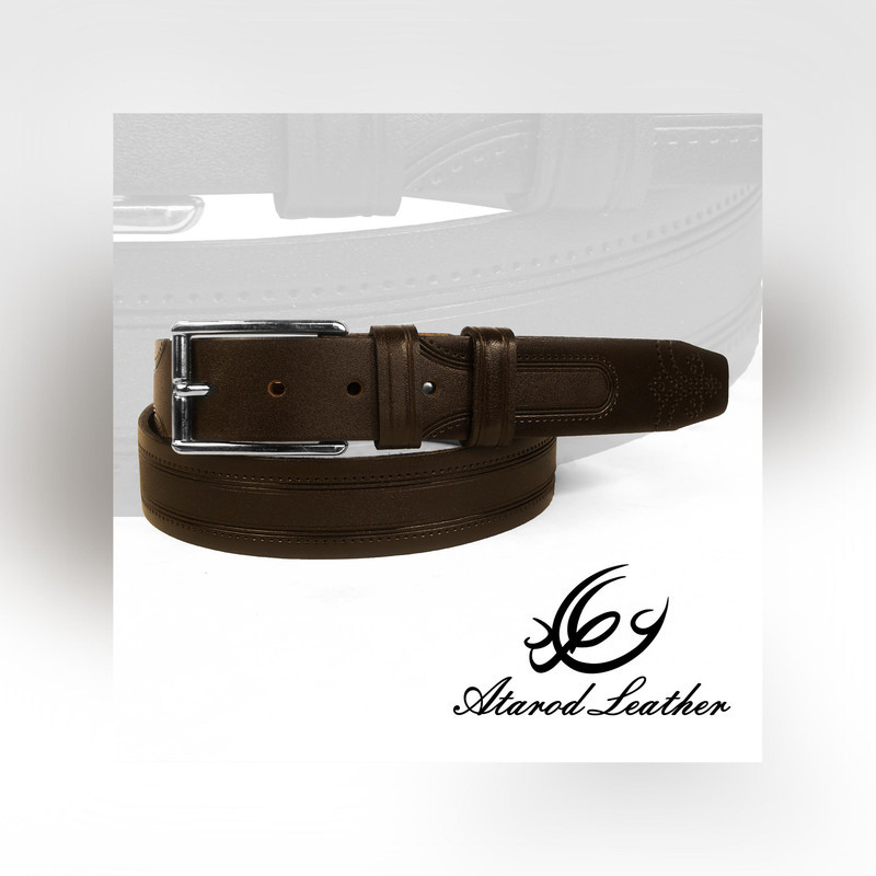 کمربند مردانه چرم عطارد مدل چرم طبیعی گاومیش کد B30