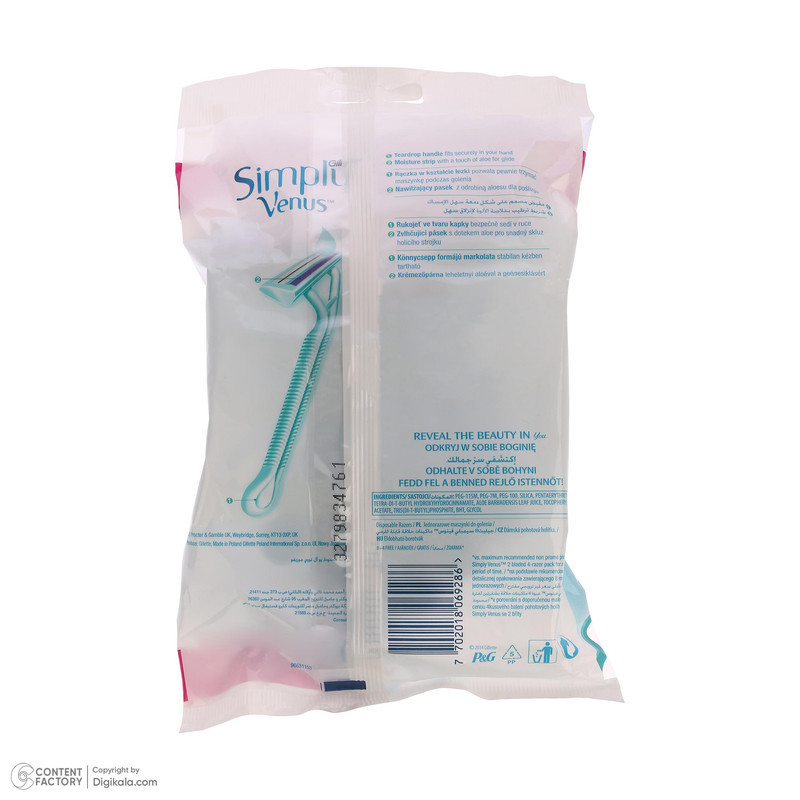 خودتراش ژیلت مدل Simply Venus بسته 12 عددی